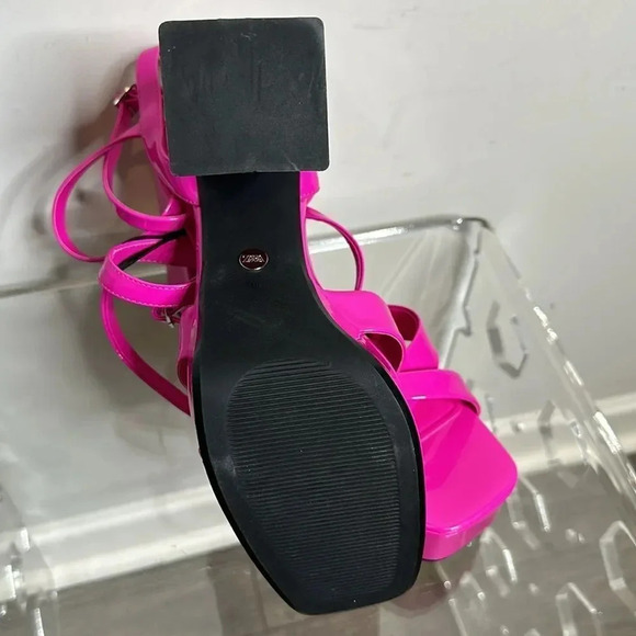 ZARA STRAPPY CHUNKY PLATFORM HEELED SANDALS - Picture 11 of 13